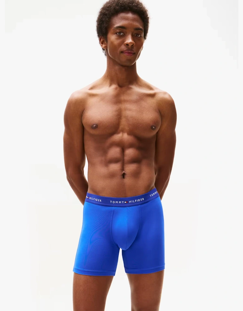 Mens Signature Microfibre 3 Pack Boxer Briefs Blue Multi
