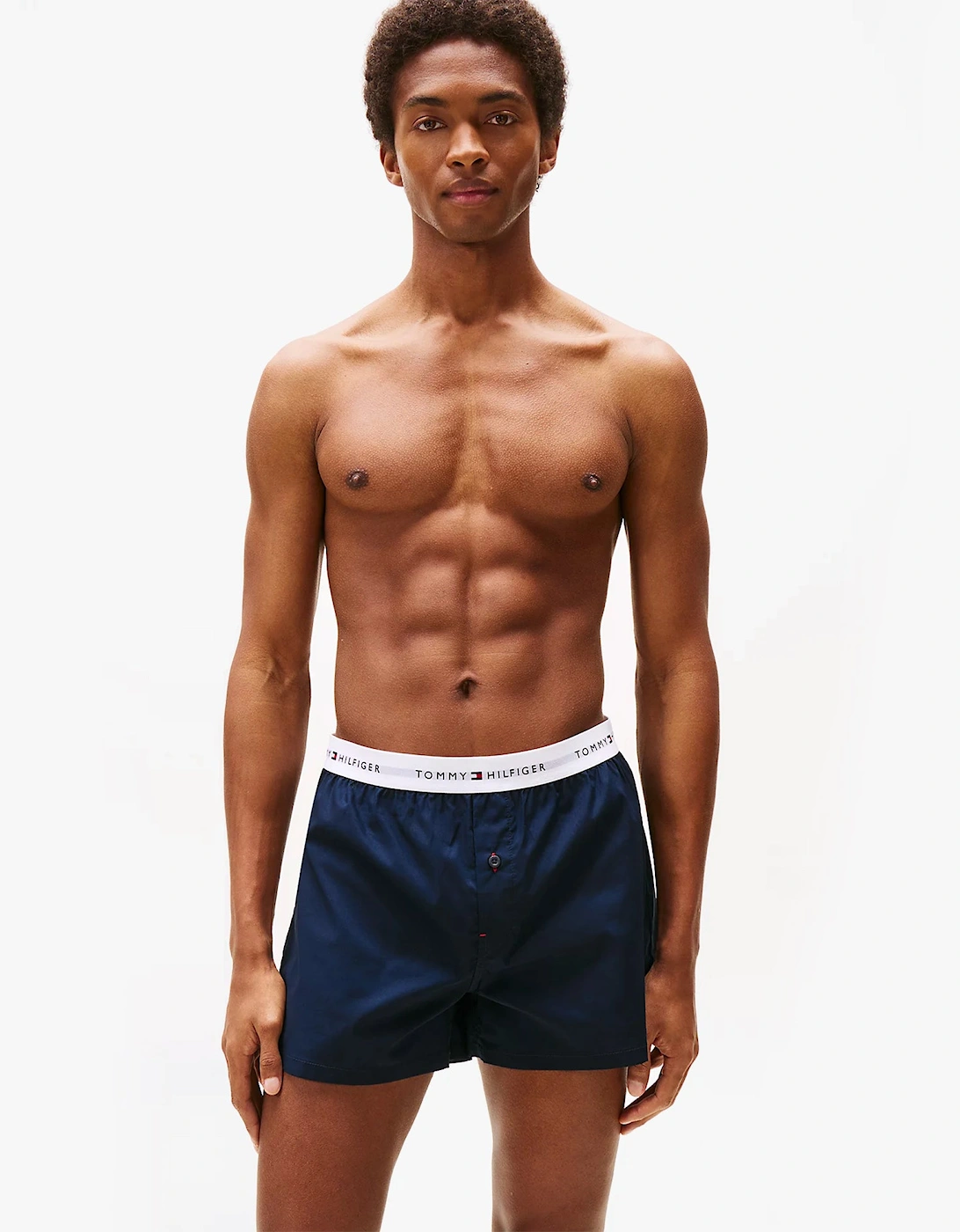 Mens 2 Pack Signature Logo Woven Boxer Shorts Navy