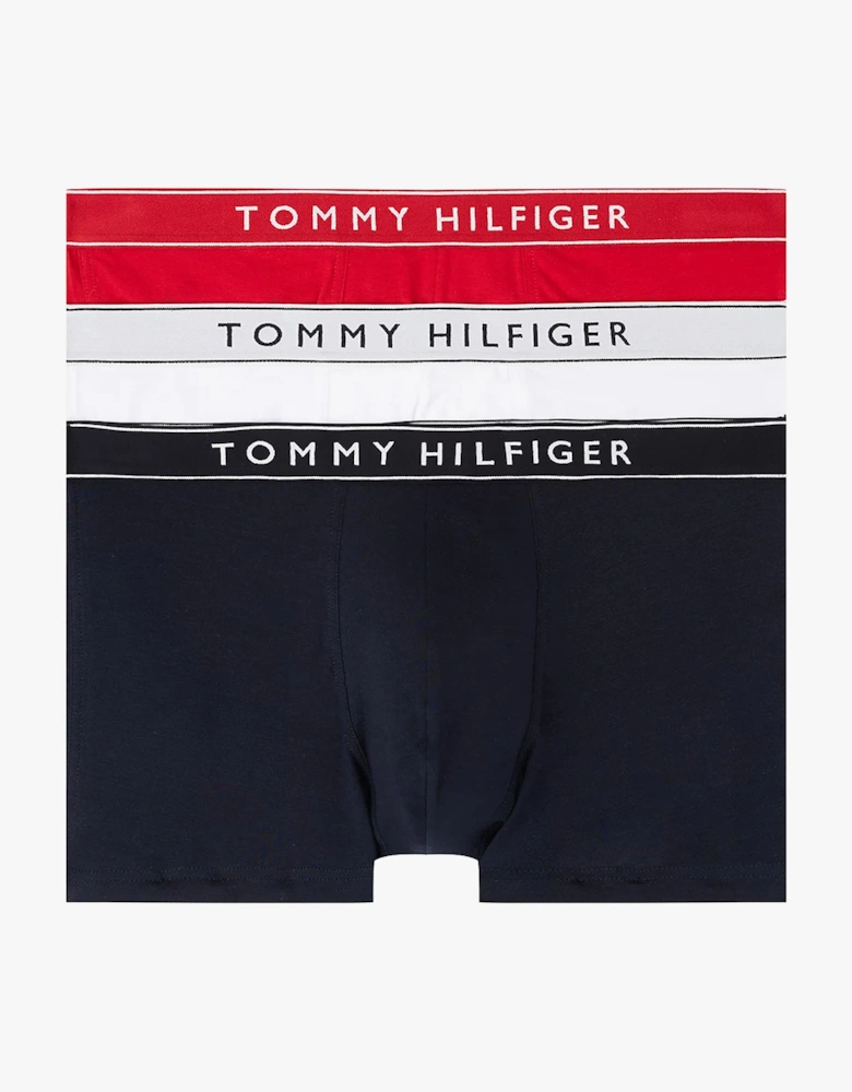 Mens 3 Pack Logo Waistband Trunks Multi