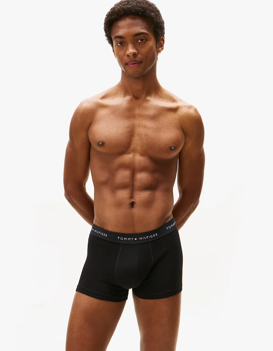 Mens 3 Pack Logo Waistband Cotton Trunks Multi