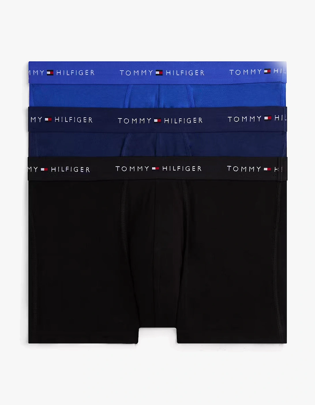 Mens 3 Pack Logo Waistband Cotton Trunks Multi, 5 of 4