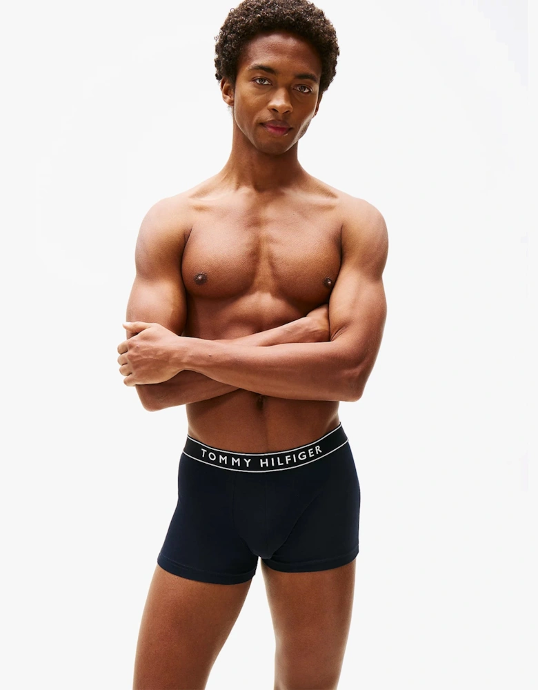 Mens 3 Pack Logo Waistband Trunks Multi