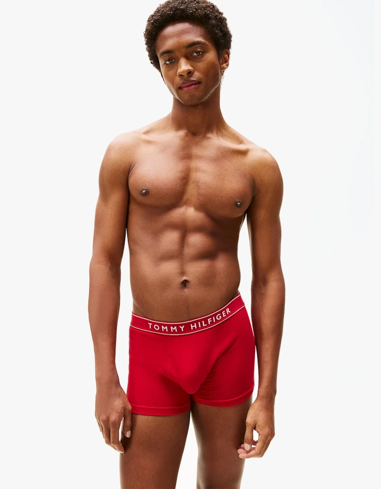 Mens 3 Pack Logo Waistband Trunks Multi