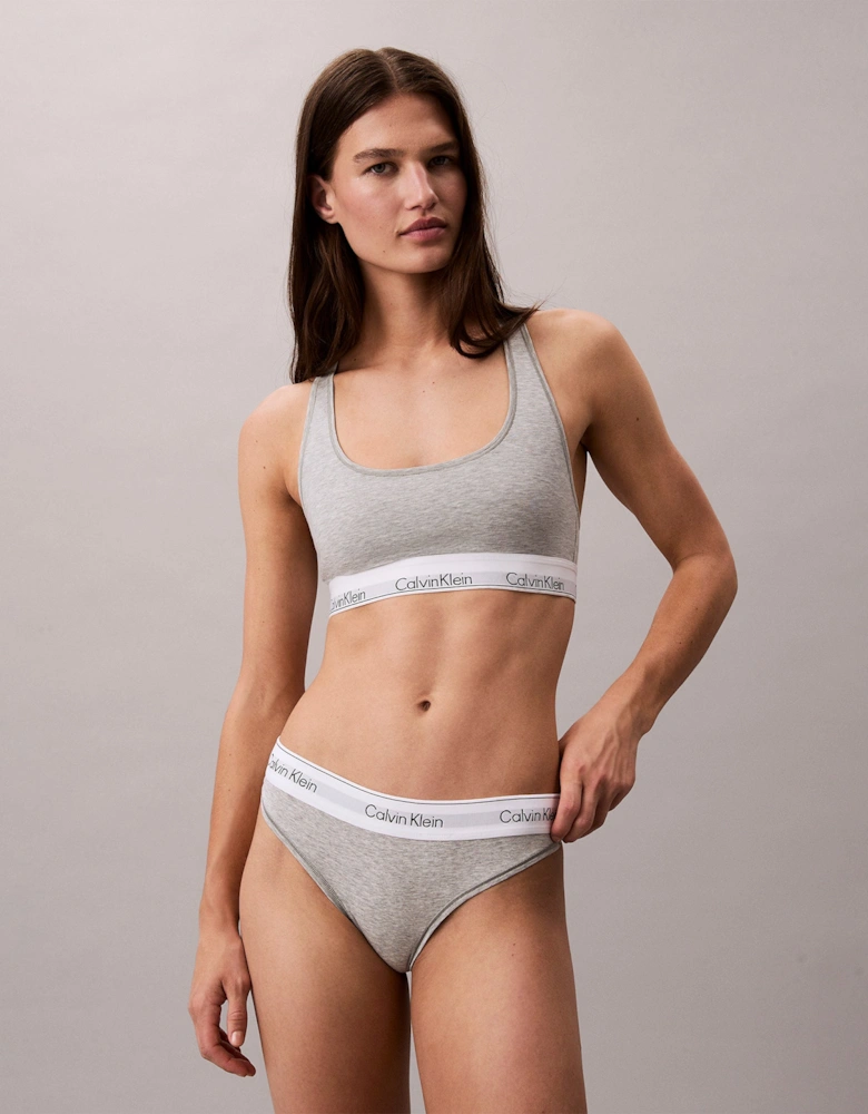 Icon Cotton Modal Womens Thong Grey