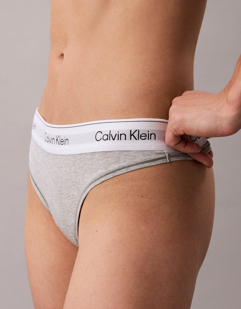 Icon Cotton Modal Womens Thong Grey