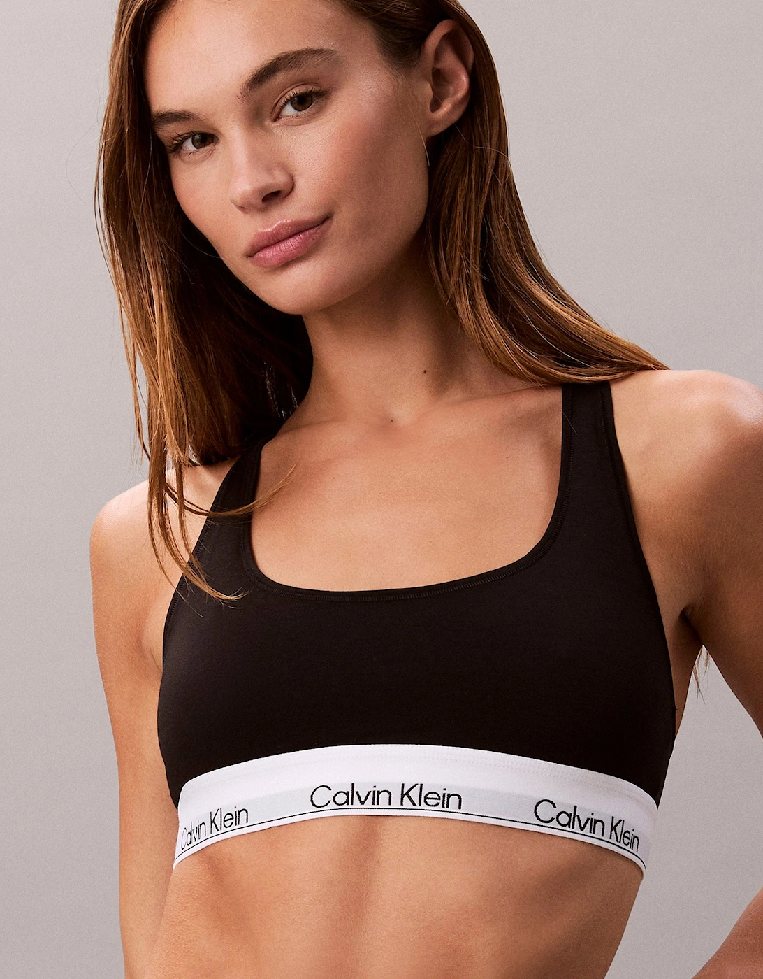 Icon Cotton Modal Womens Unlined Bralette Black, 5 of 4