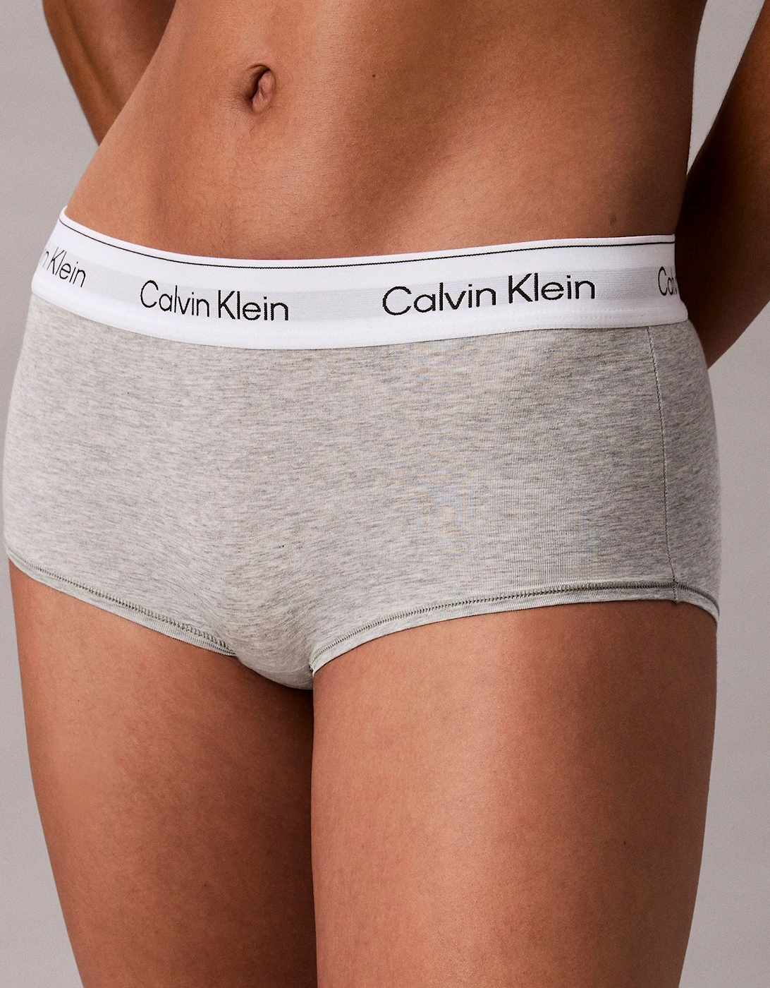 Icon Cotton Modal Womens Boy Shorts Grey