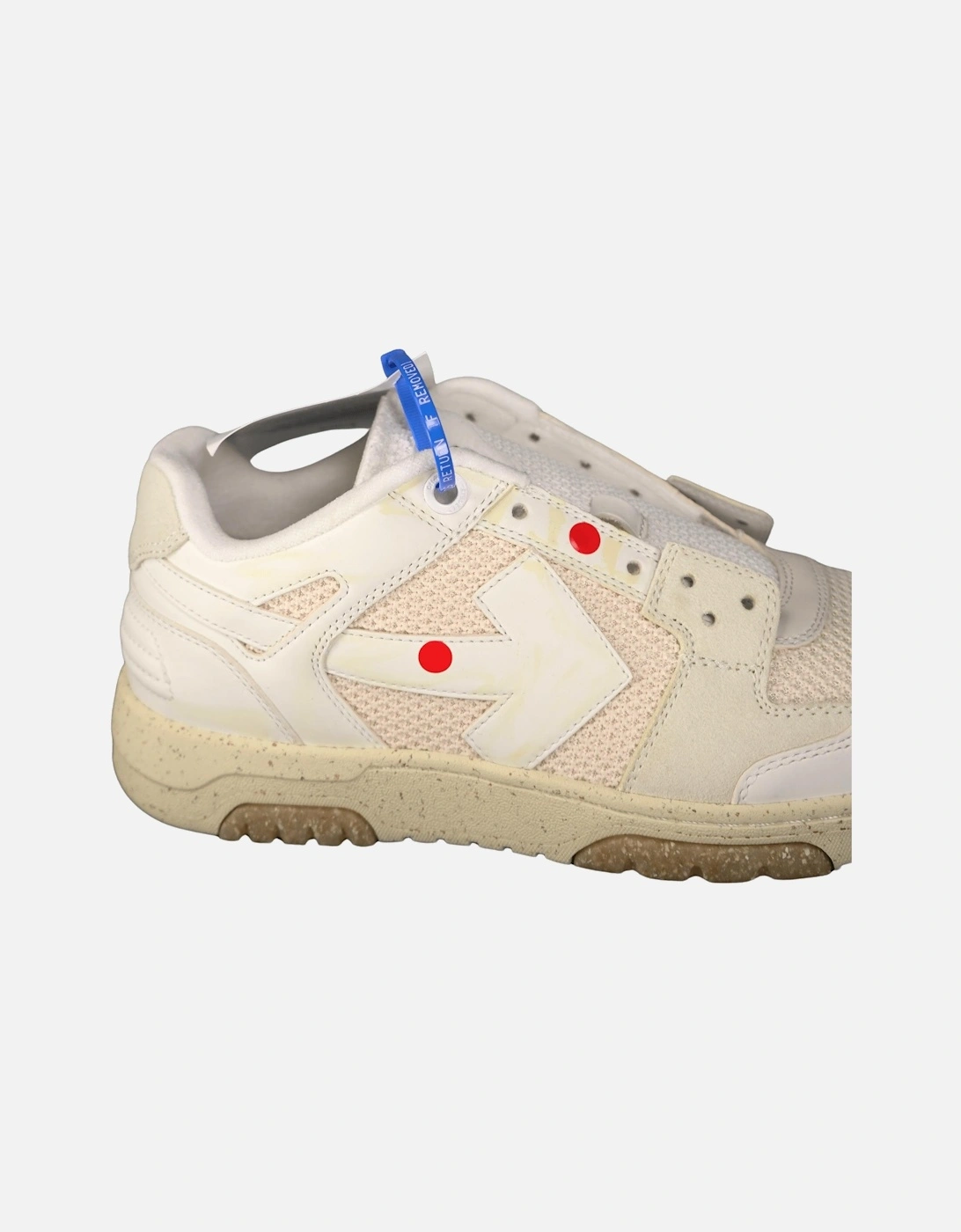 Out Of Office Calf Leather & Mesh Trainer White & Cream (Defect)