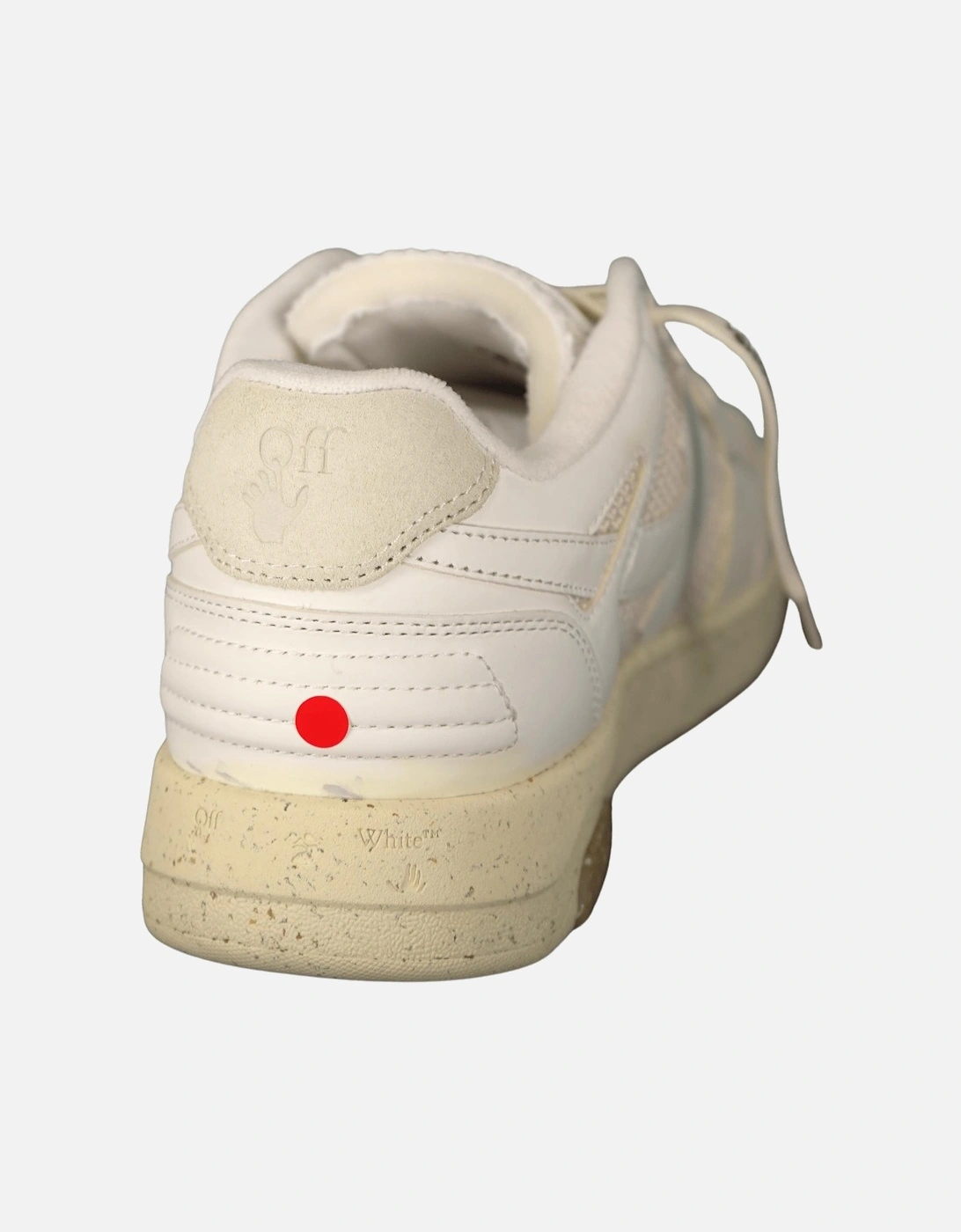 Out Of Office Calf Leather & Mesh Trainer White & Cream (Defect)
