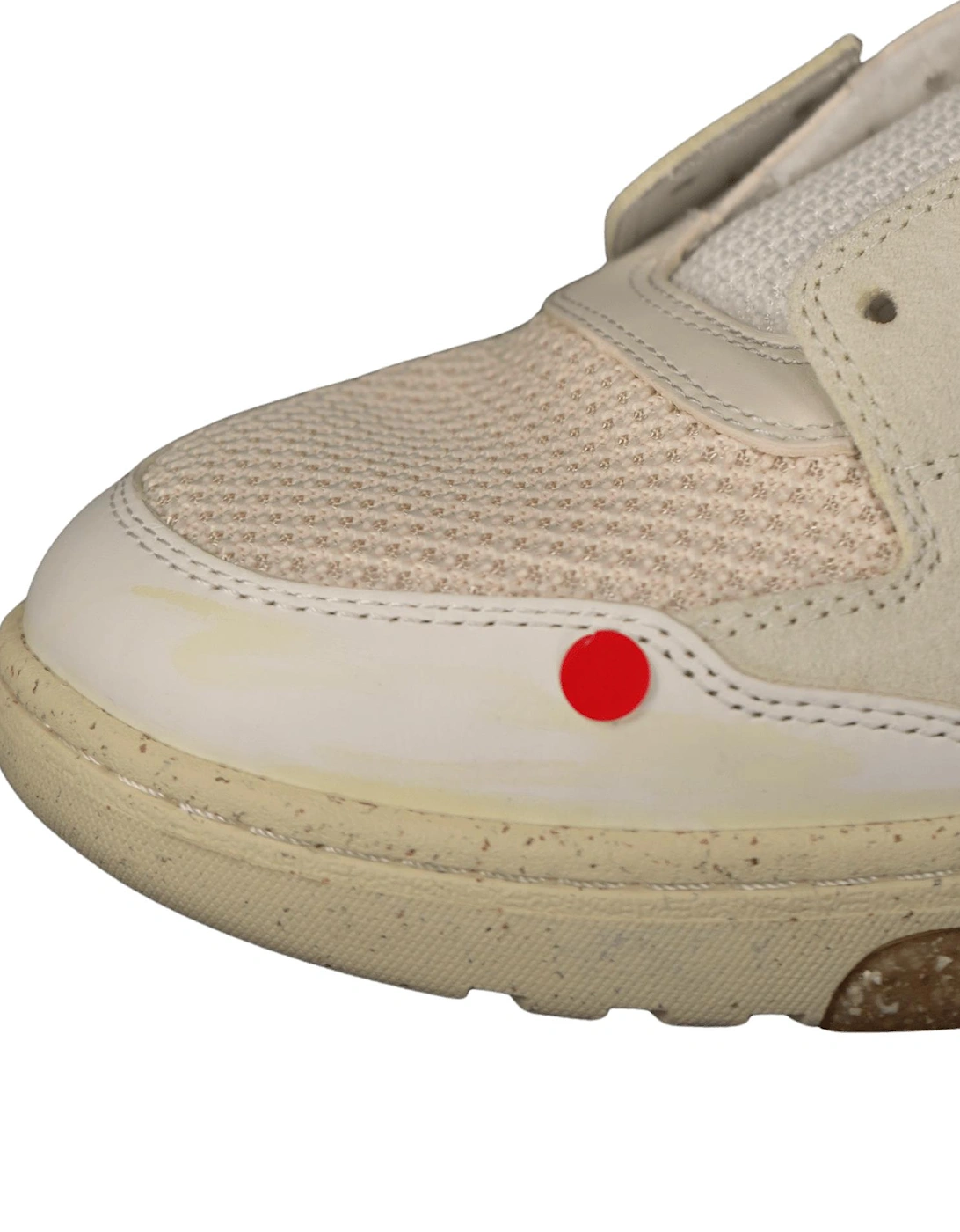 Out Of Office Calf Leather & Mesh Trainer White & Cream (Defect)