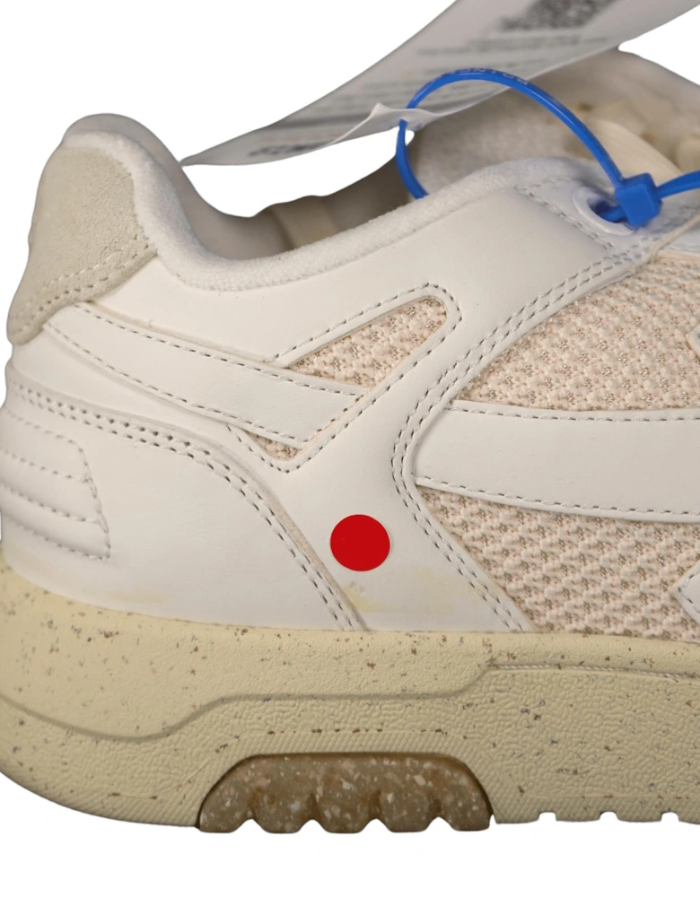 Out Of Office Calf Leather & Mesh Trainer White & Cream (Defect)