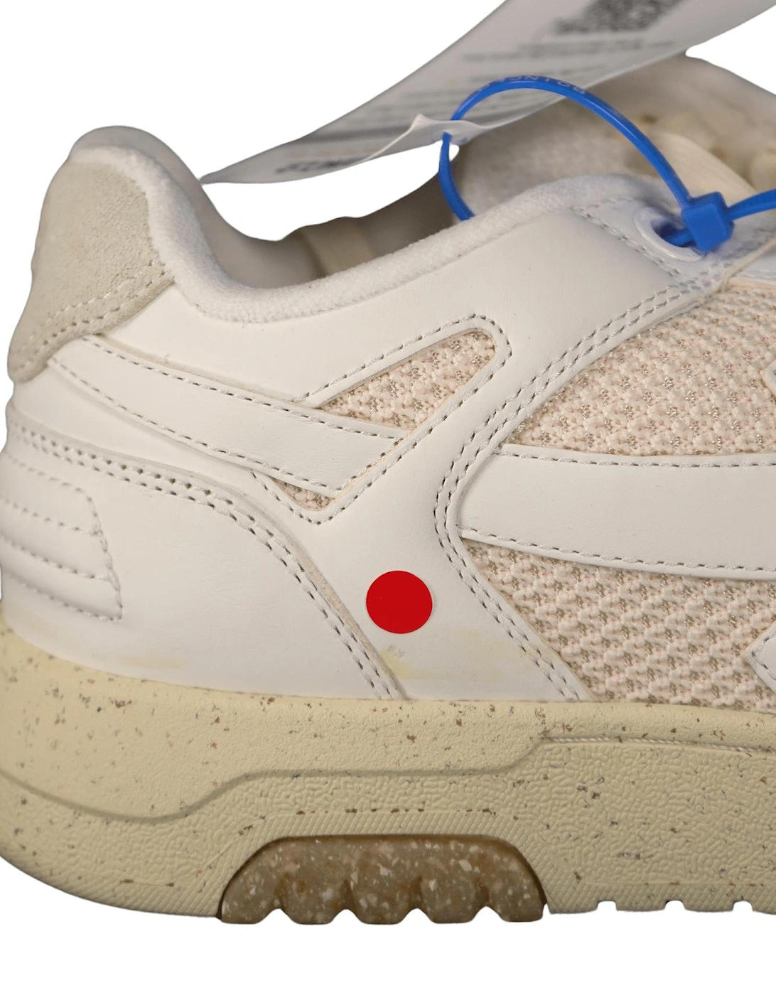 Out Of Office Calf Leather & Mesh Trainer White & Cream (Defect)