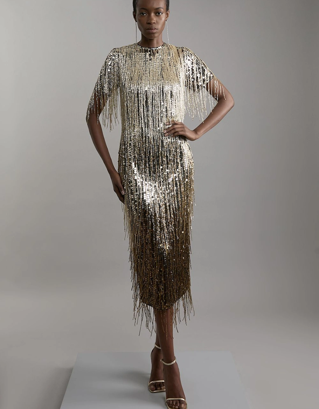 Petite Embellished And Beaded Tassel Woven Maxi Dress, 2 of 1