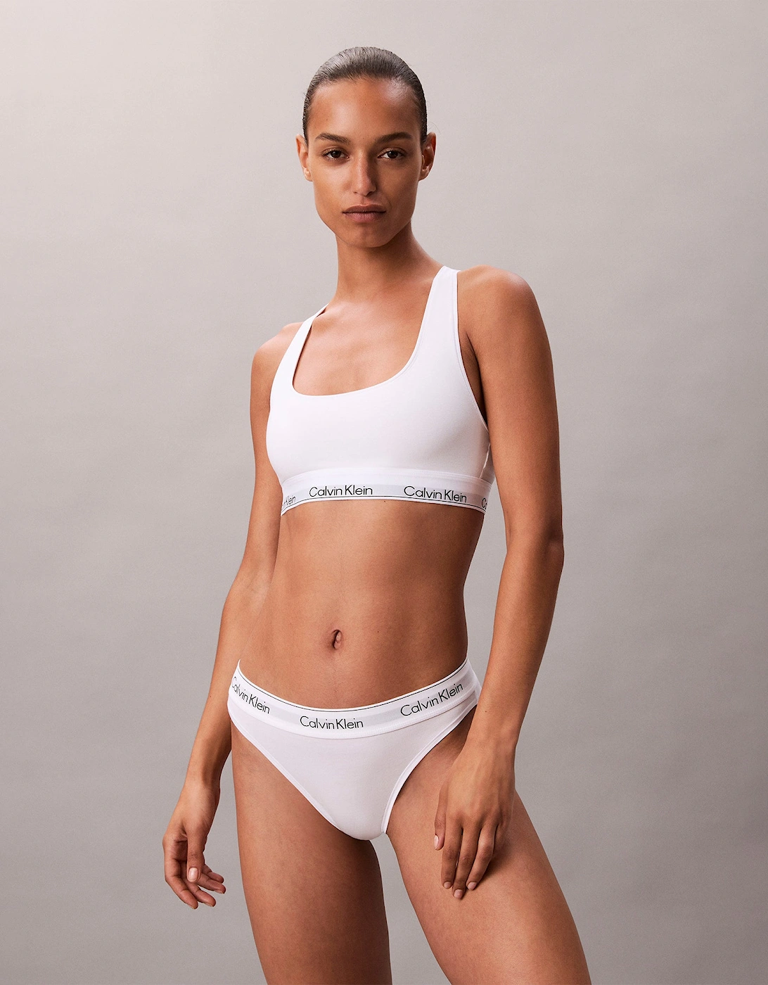 Icon Cotton Modal Womens Unlined Bralette White