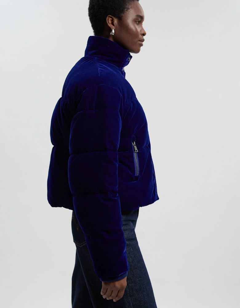 Padded Velvet Short Coat