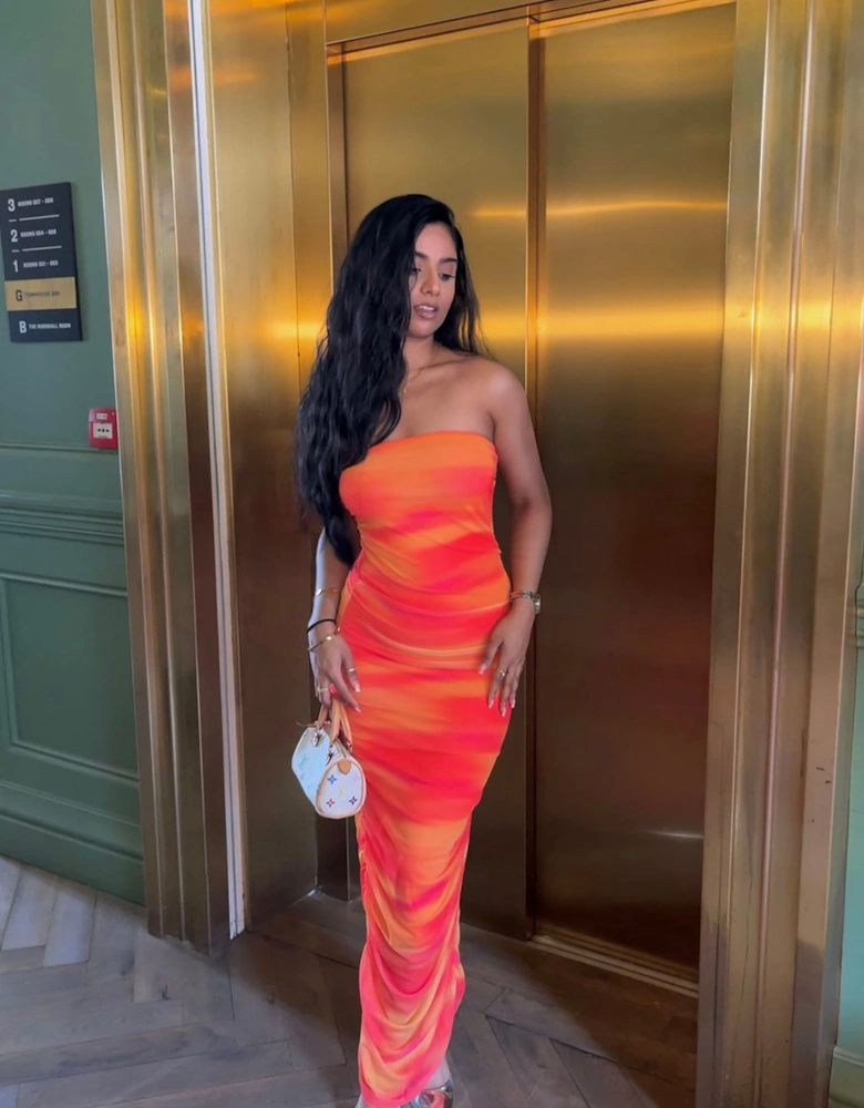 Petite Mesh Bardot Maxi Dress