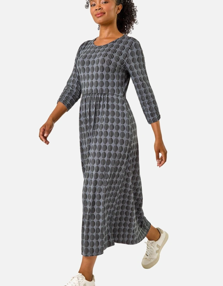 Petite Geometric Spot Midi Dress