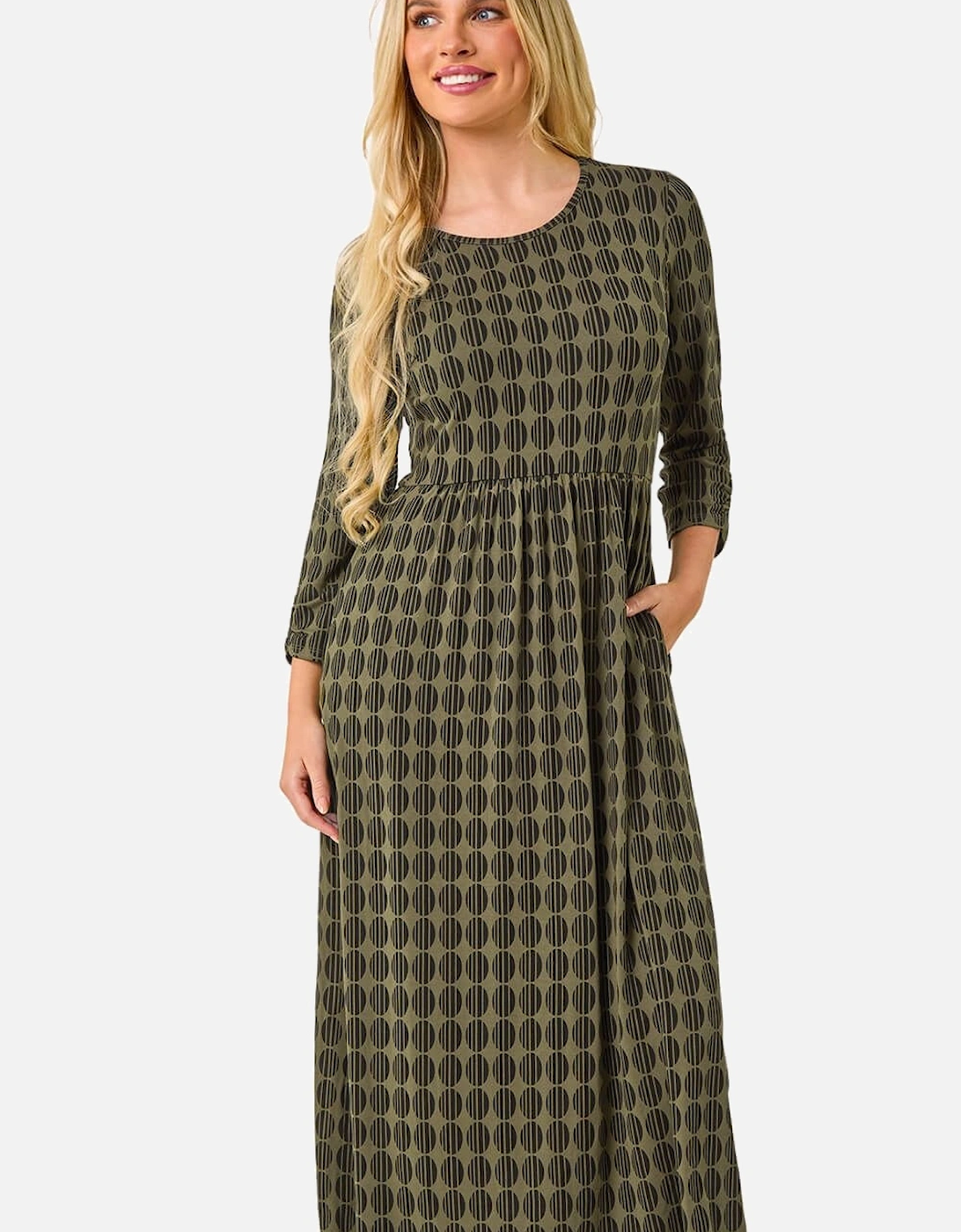 Petite Geometric Spot Midi Dress, 2 of 1