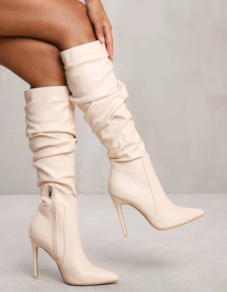 'Amelia' Below Knee High Heel Slouch Boot