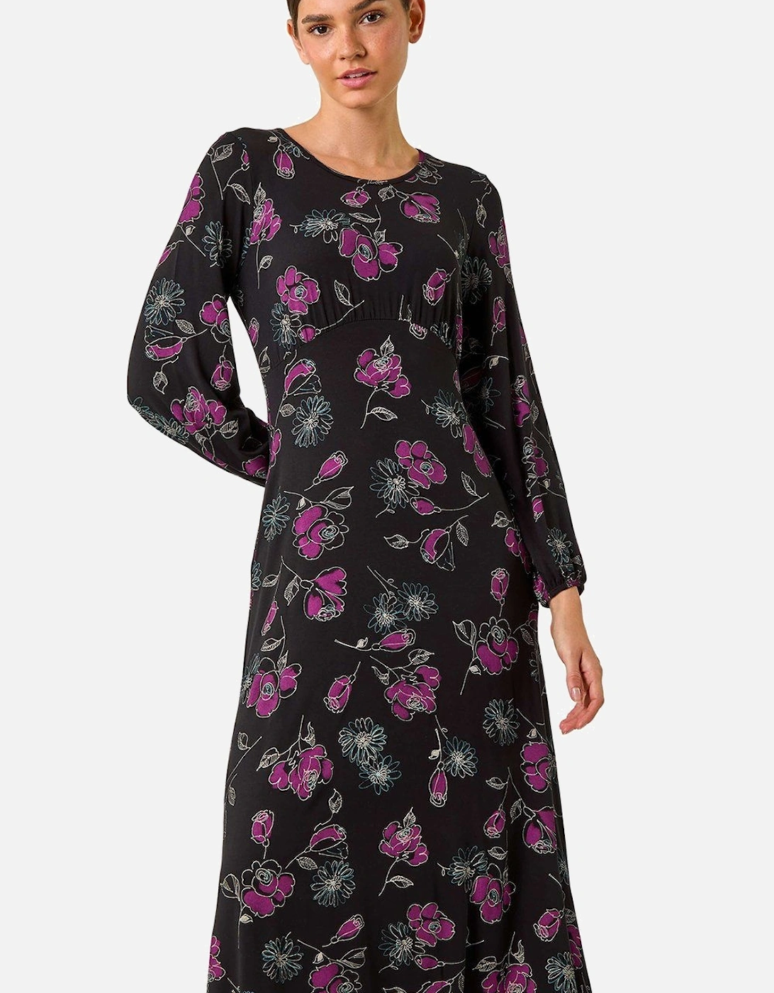 Floral Empire Waist Midi Dress, 2 of 1
