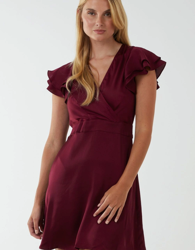 Double Angel Sleeve Wrap Dress