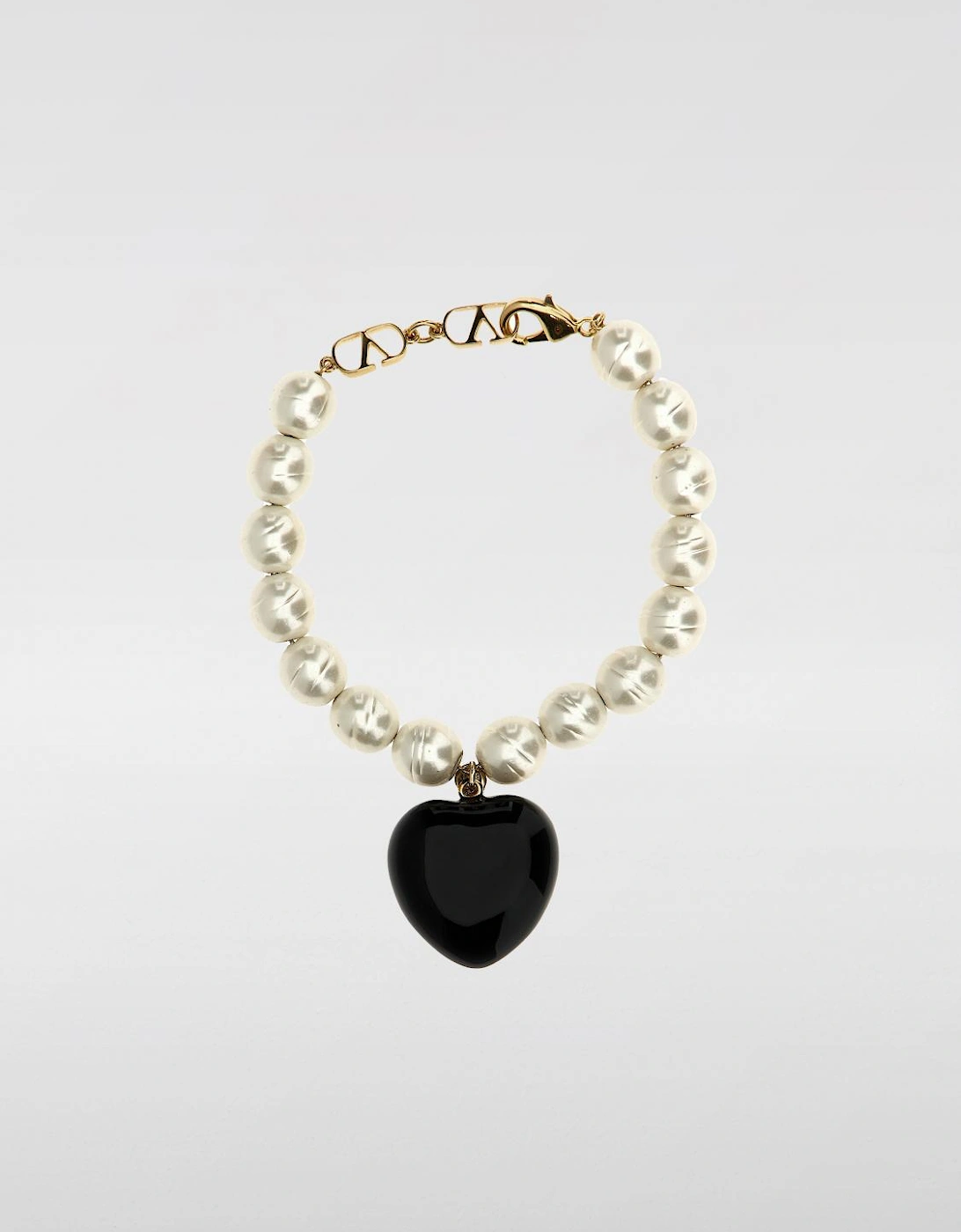 Pearl Heart Charm Bracelet