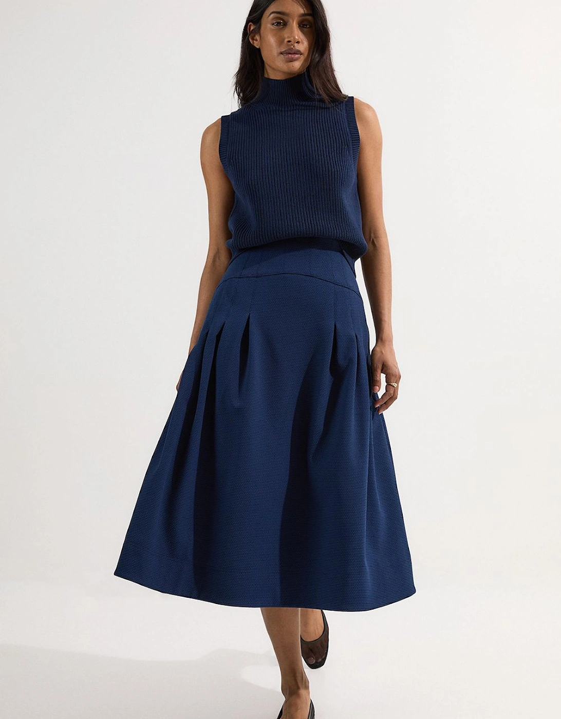 Tailored Textured Full Midi Skirt, 2 of 1
