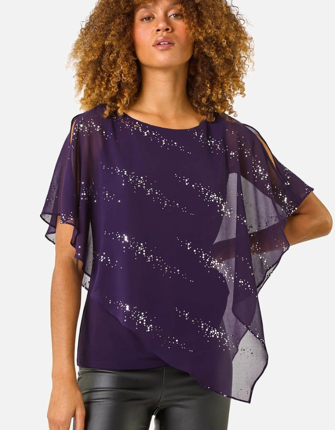 Sequin Asymmetric Overlay Top, 2 of 1