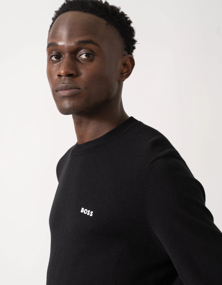 BOSS Green Momentum-Lite Crew Neck Mens Jumper - Black 001