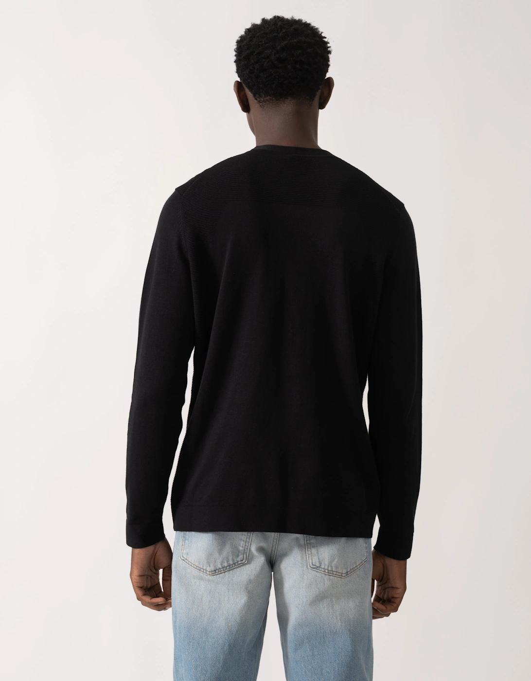 BOSS Green Momentum-Lite Crew Neck Mens Jumper - Black 001