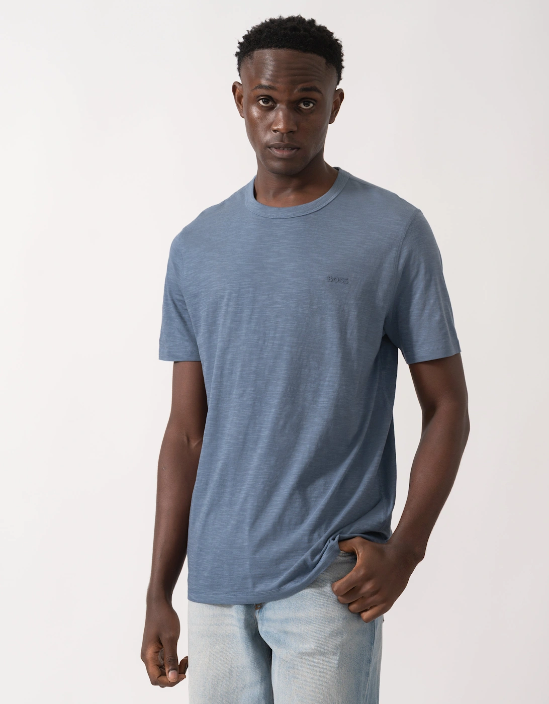 BOSS Orange Tegood Mens Crew Neck T-Shirt - Open Blue 495, 5 of 4