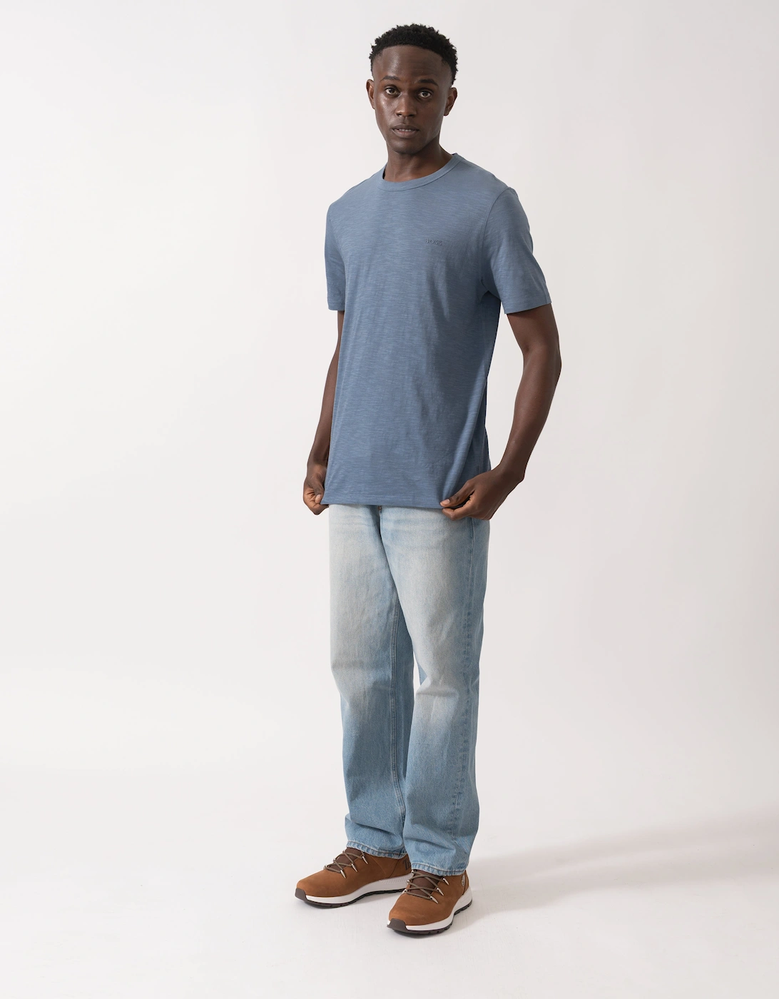 BOSS Orange Tegood Mens Crew Neck T-Shirt - Open Blue 495