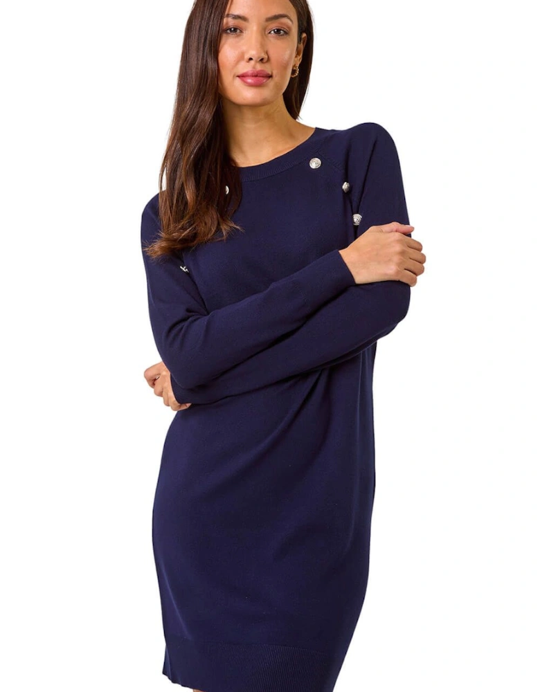 Button Detail Knitted Dress