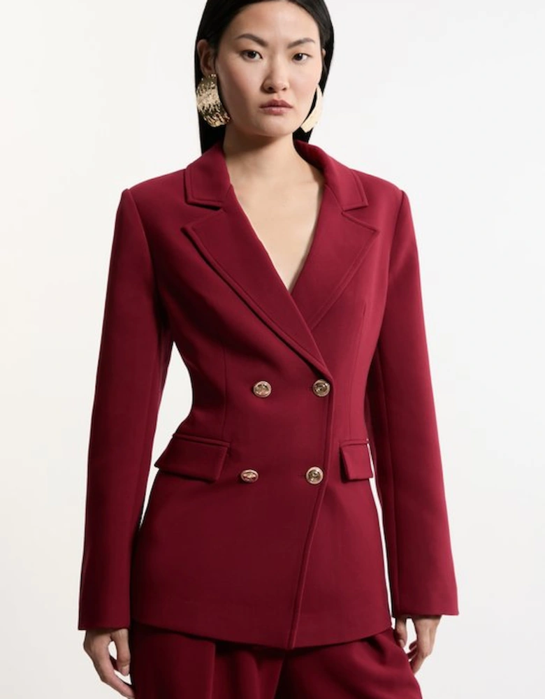 Compact Stretch Essential Tailored Doubled Breasted Blazer