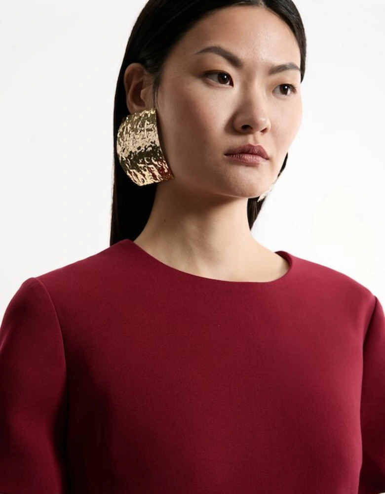 Compact Stretch Essential Waist Tab Detail Tailored Mini Dress