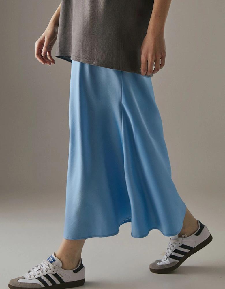 Satin Bias Midi Skirt