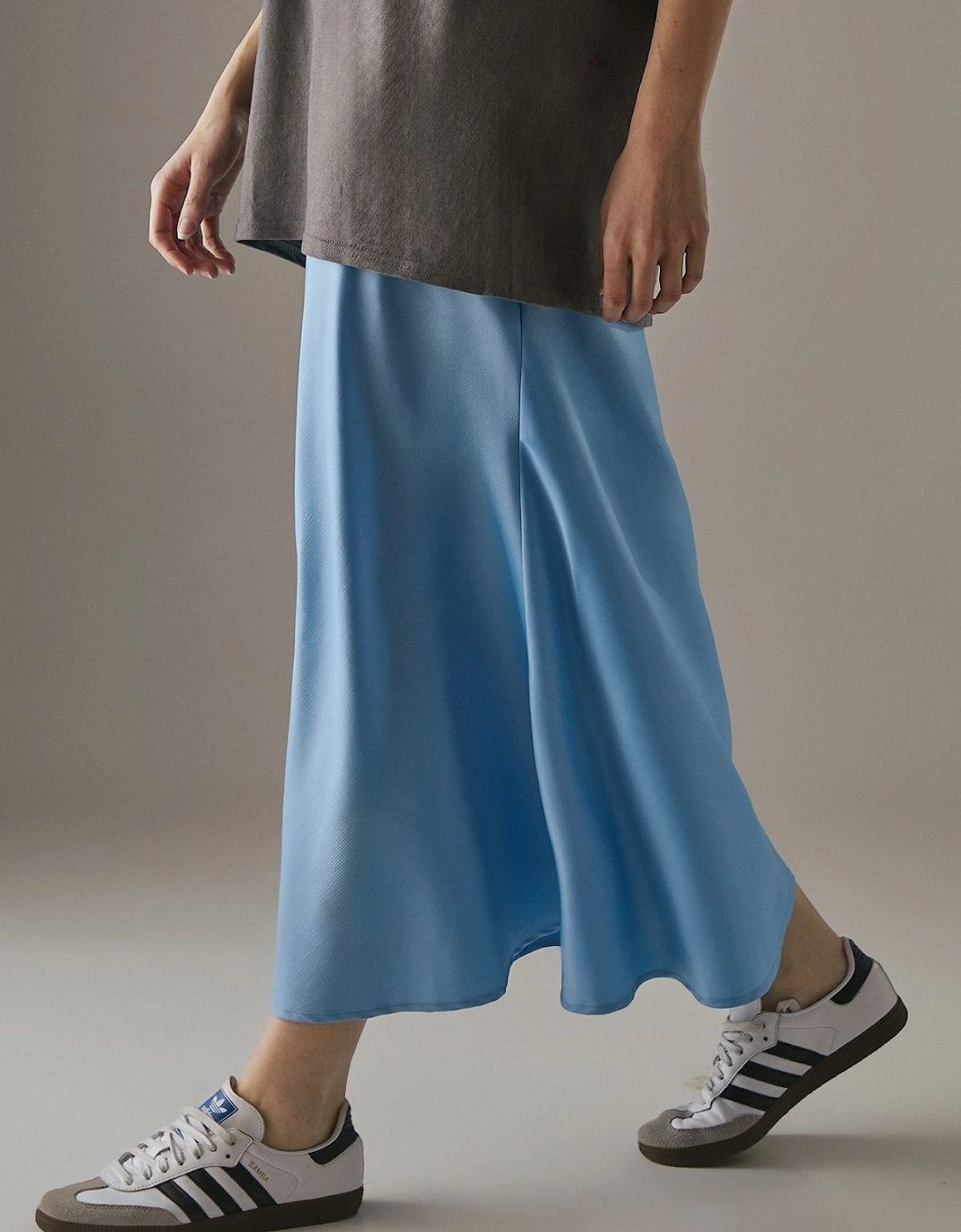 Satin Bias Midi Skirt, 2 of 1