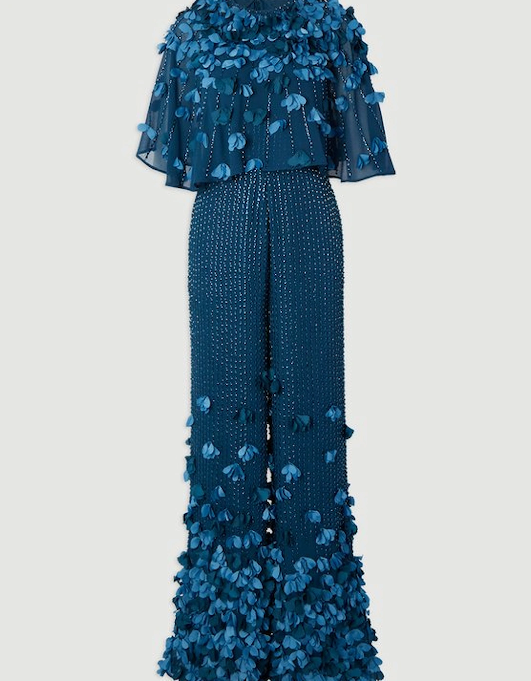 Crystal Applique Angel Sleeve Woven Jumpsuit