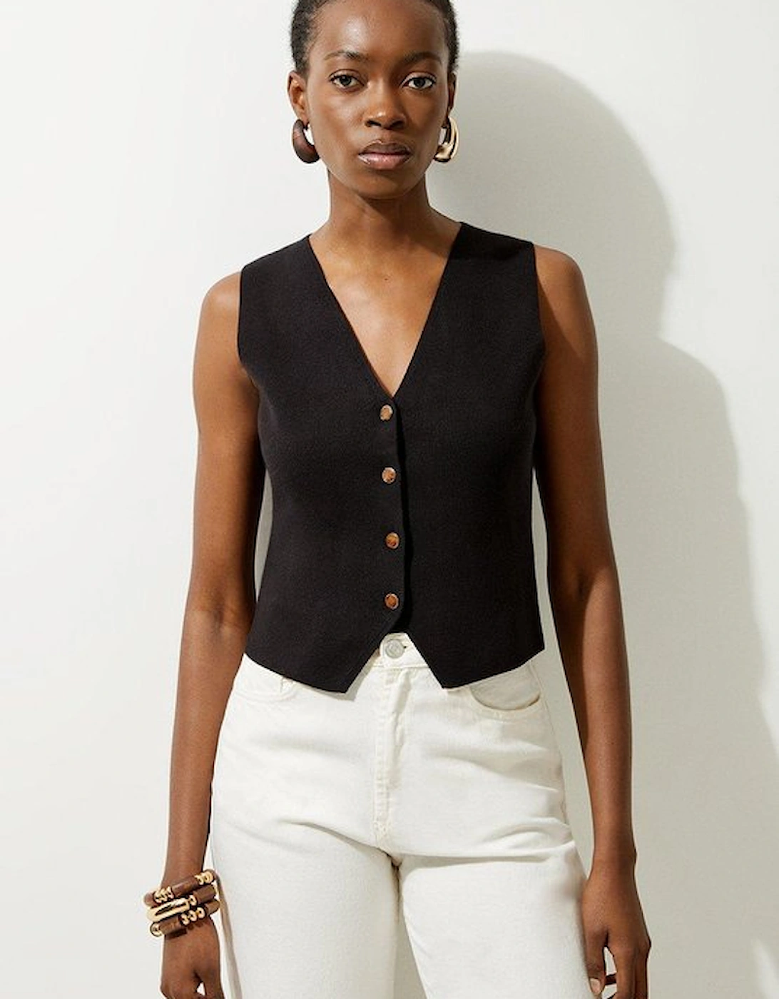 Viscose Blend Knit Waistcoat, 5 of 4