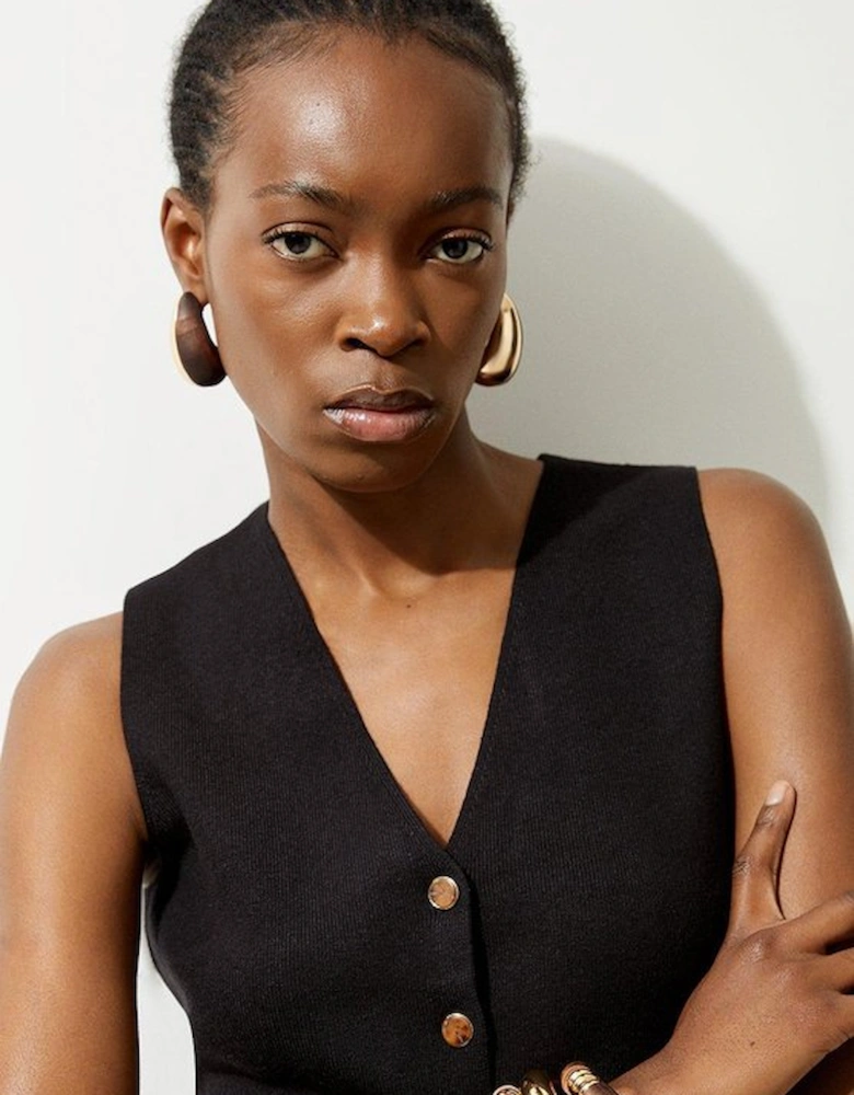 Viscose Blend Knit Waistcoat
