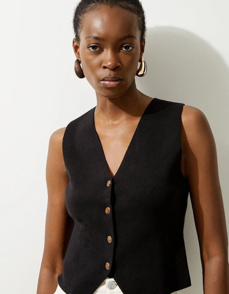 Viscose Blend Knit Waistcoat