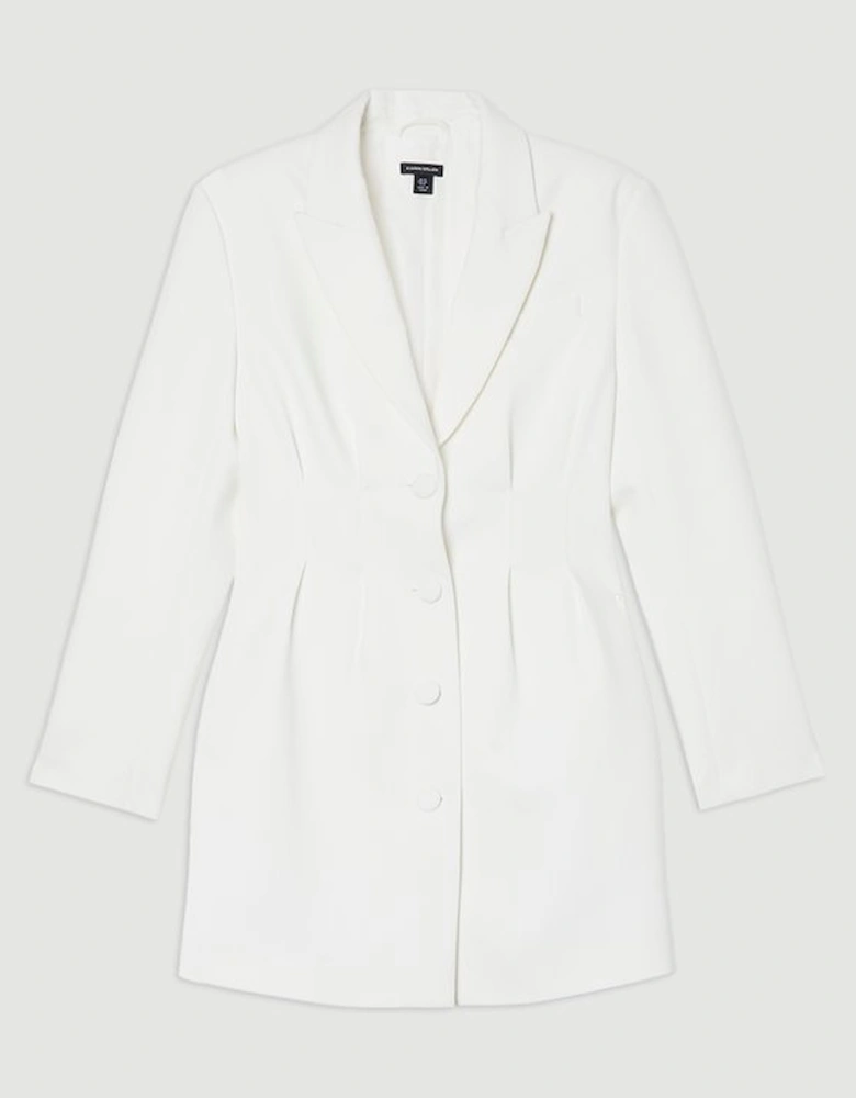 Compact Stretch Darted Tailored Blazer Mini Dress