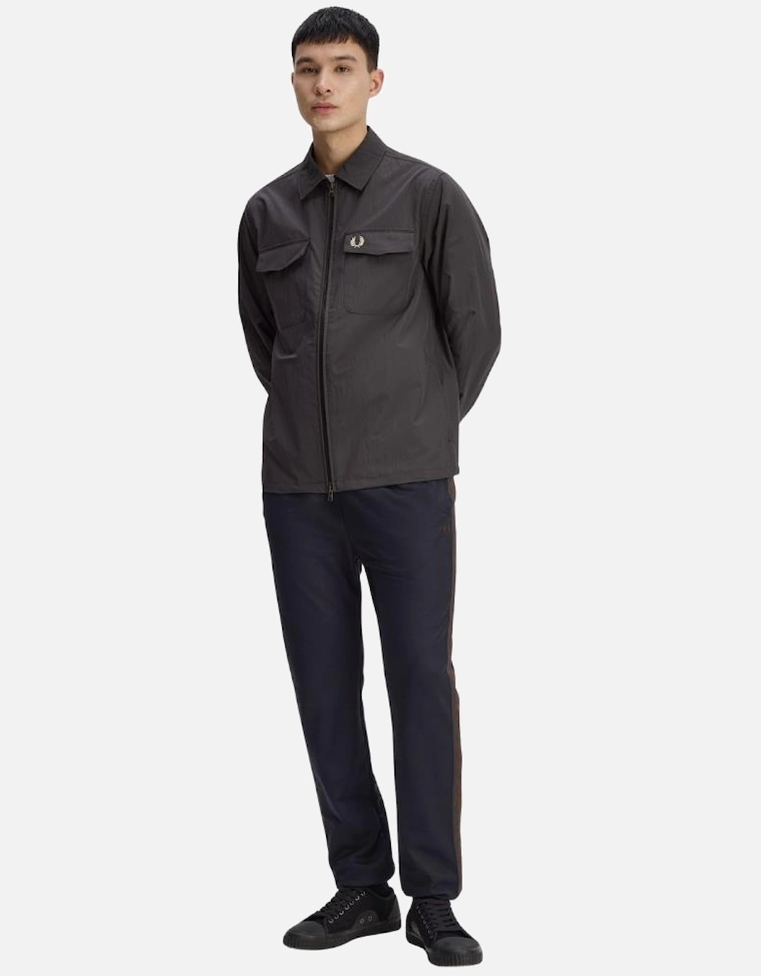 Zip Through Overshirt - Anchor Grey