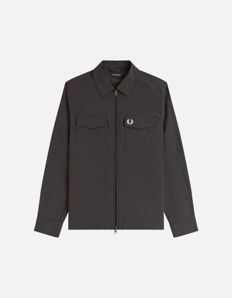 Zip Through Overshirt - Anchor Grey