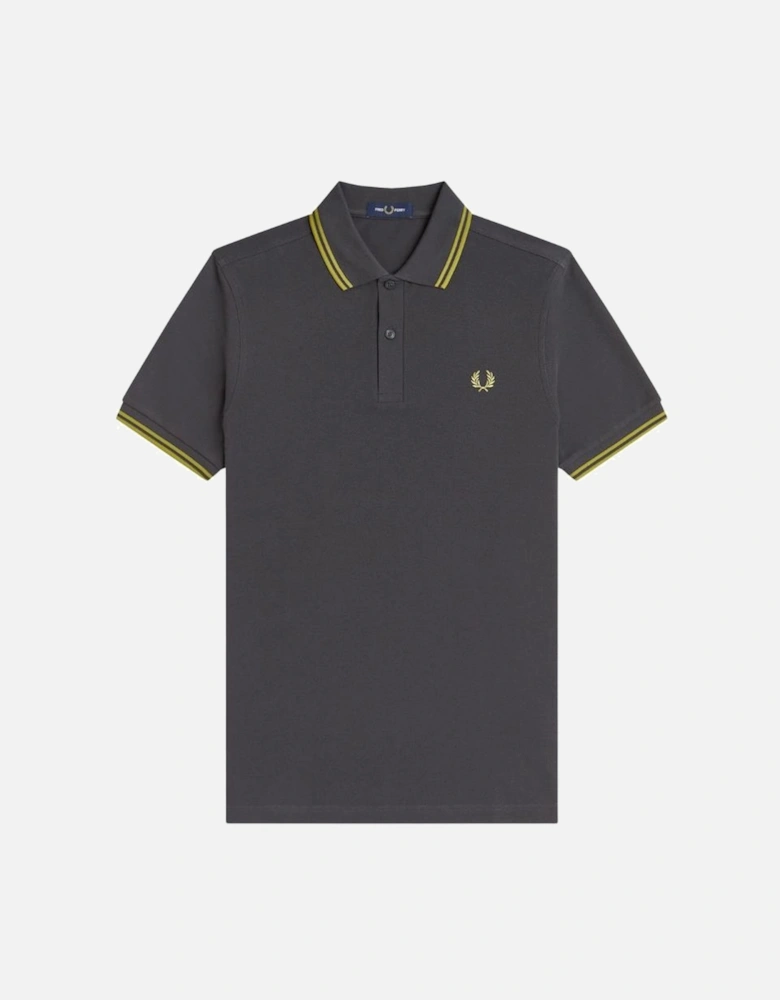 FP M3600 Twin Tipped Polo - Anchor Grey/Tennis Ball Yellow