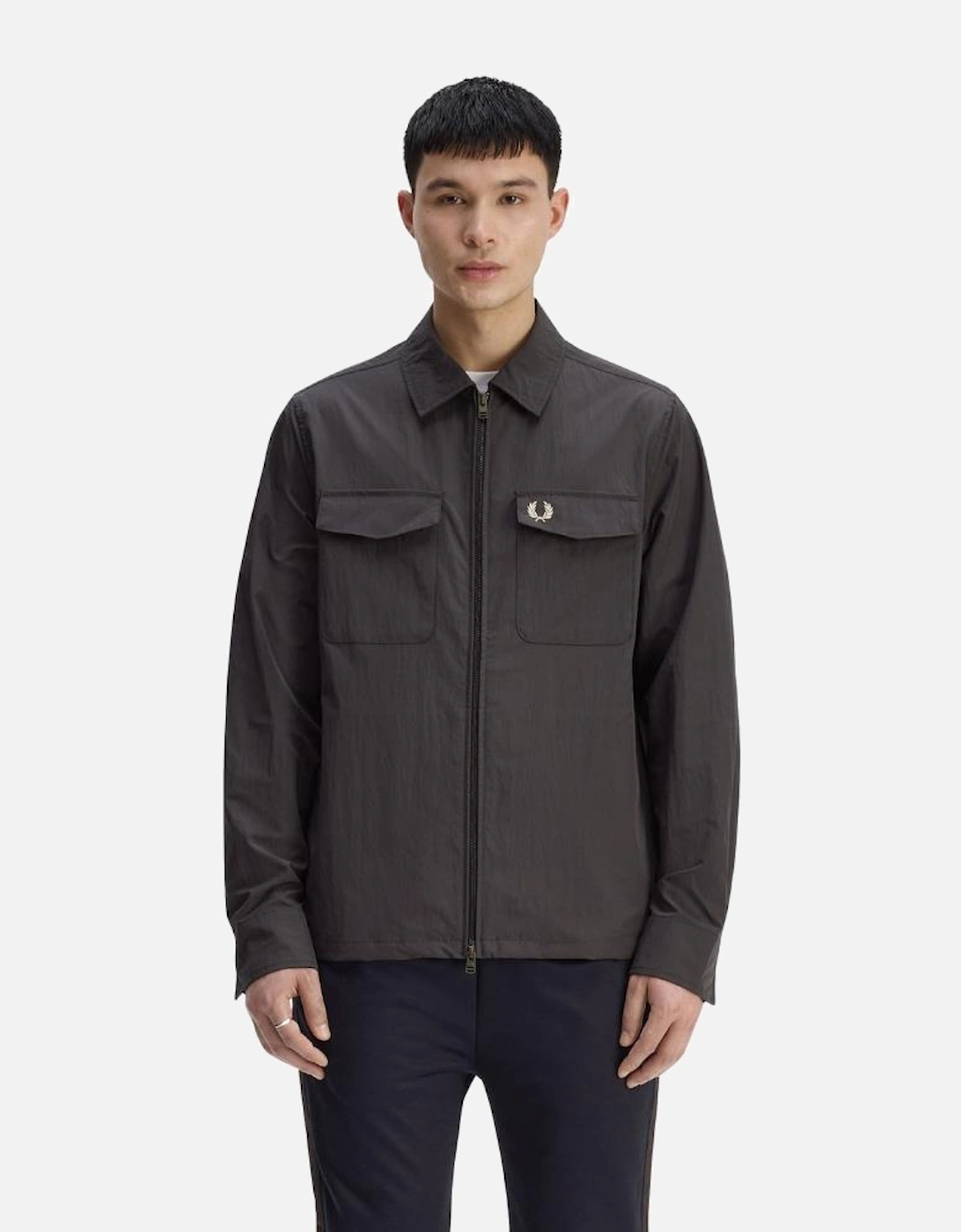 Zip Through Overshirt - Anchor Grey