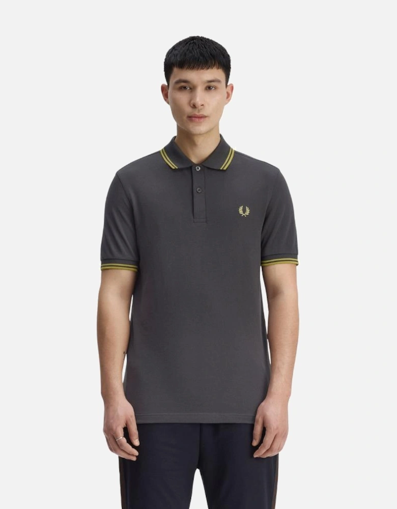 FP M3600 Twin Tipped Polo - Anchor Grey/Tennis Ball Yellow