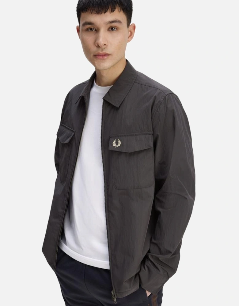 Zip Through Overshirt - Anchor Grey