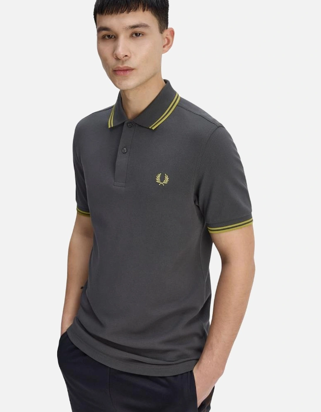 FP M3600 Twin Tipped Polo - Anchor Grey/Tennis Ball Yellow