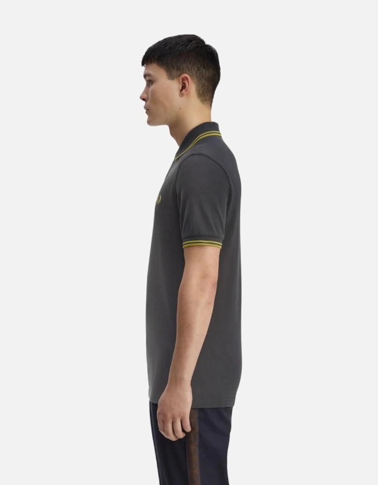 FP M3600 Twin Tipped Polo - Anchor Grey/Tennis Ball Yellow